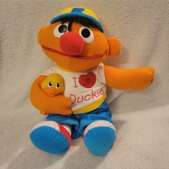Sesame Street Ernie I Love Duckie Lights Music Stuffed Plush 1997 Tyco Vintage - Picture 11 of 12